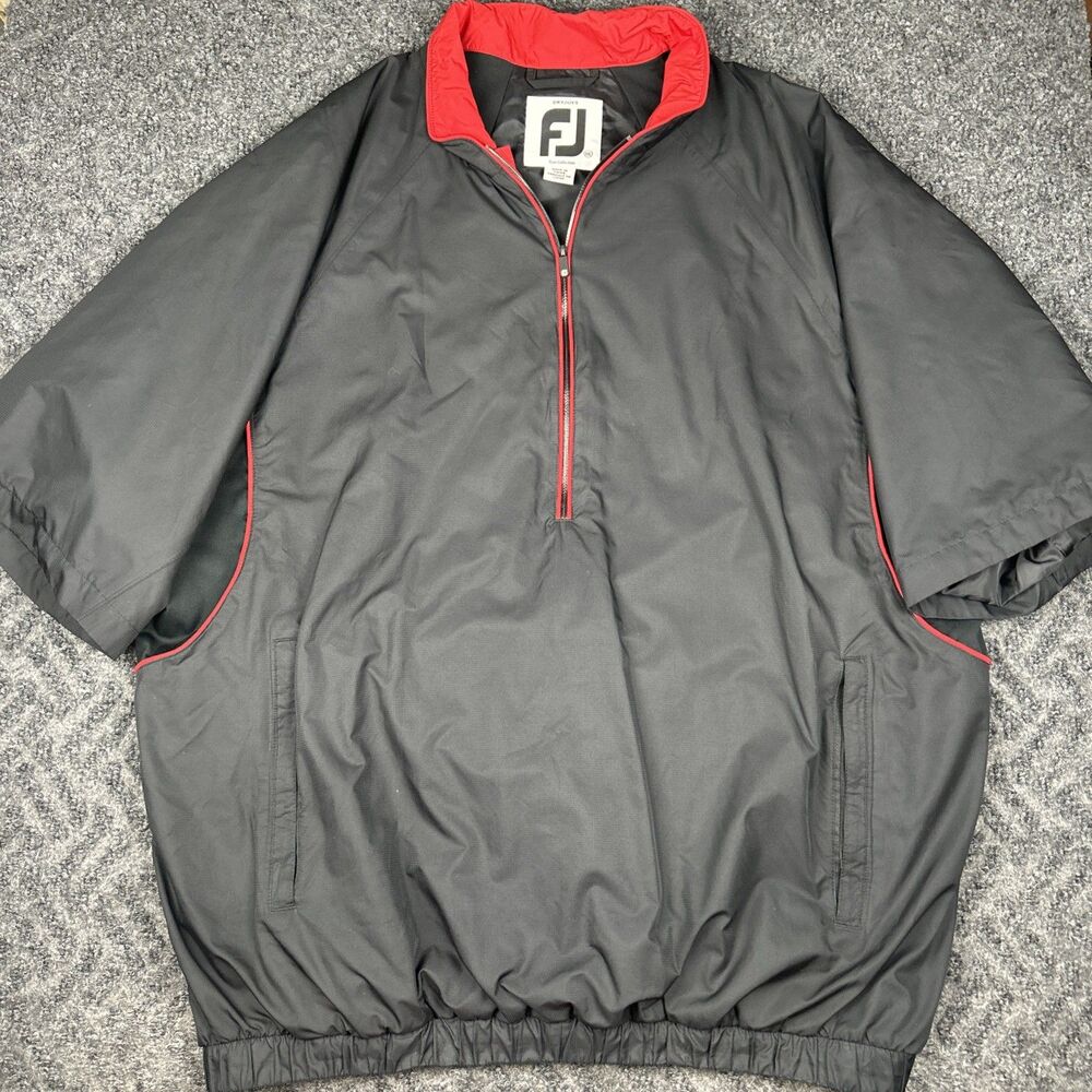 Footjoy Tour Collection Windbreaker Jacket Men’s 2XL Black Golf Short Sleeve